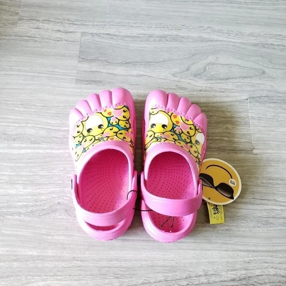 Emoji Pink Clogs Waterproof Lightweight Sm 11/12